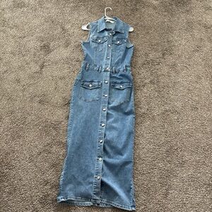 Sleeveless Denim Maxi Dress